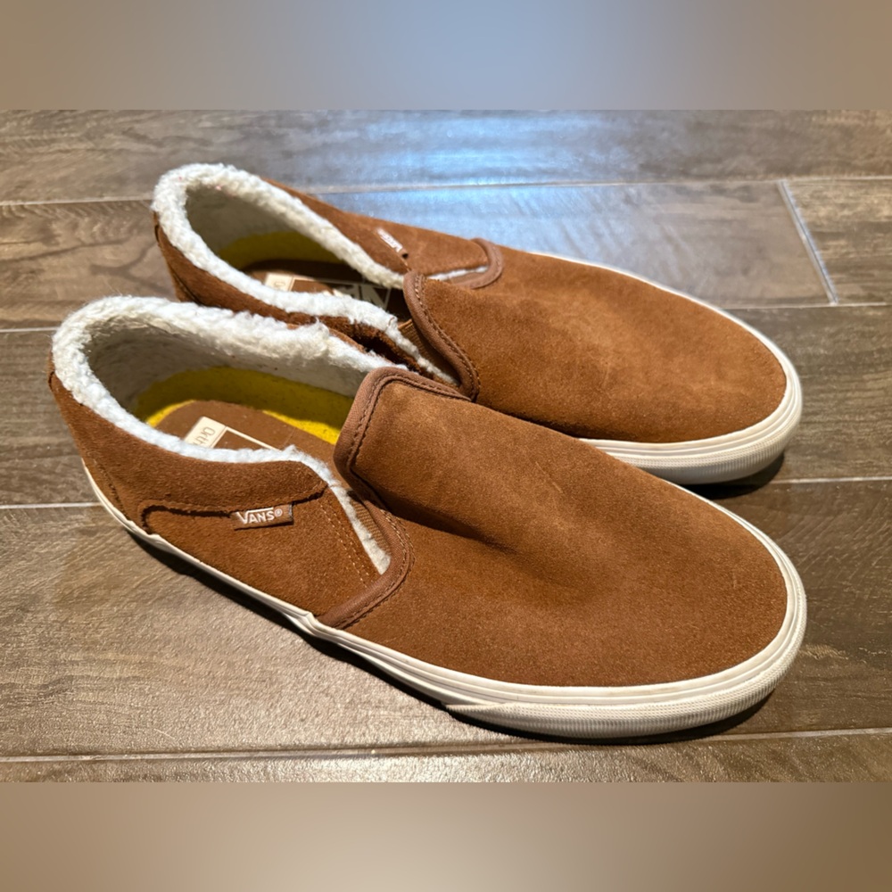 Vans Brown Suede Slip-On Sneakers